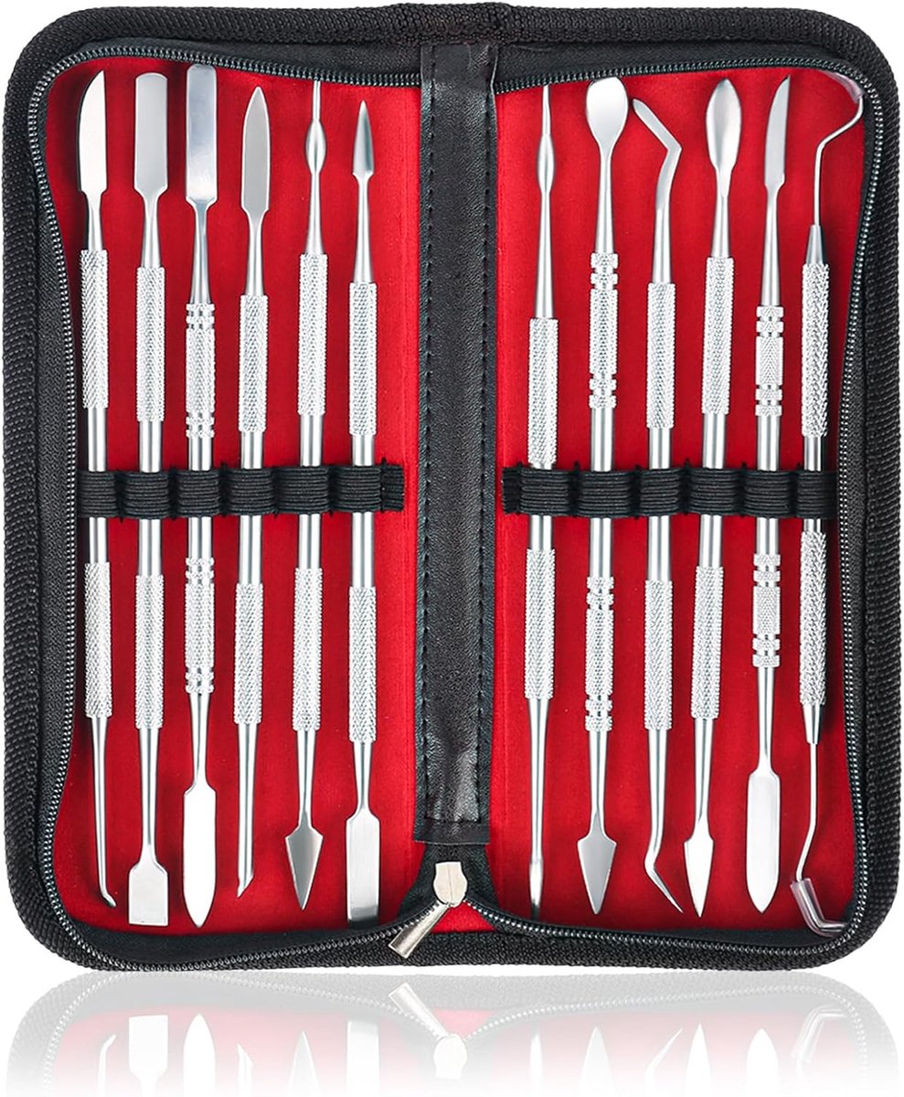 Sculptuur Tools Set 12 Stuks - RVS - Multifunctionele Snijgereedschappen - Perfect voor Detailwerk - ShopVlot