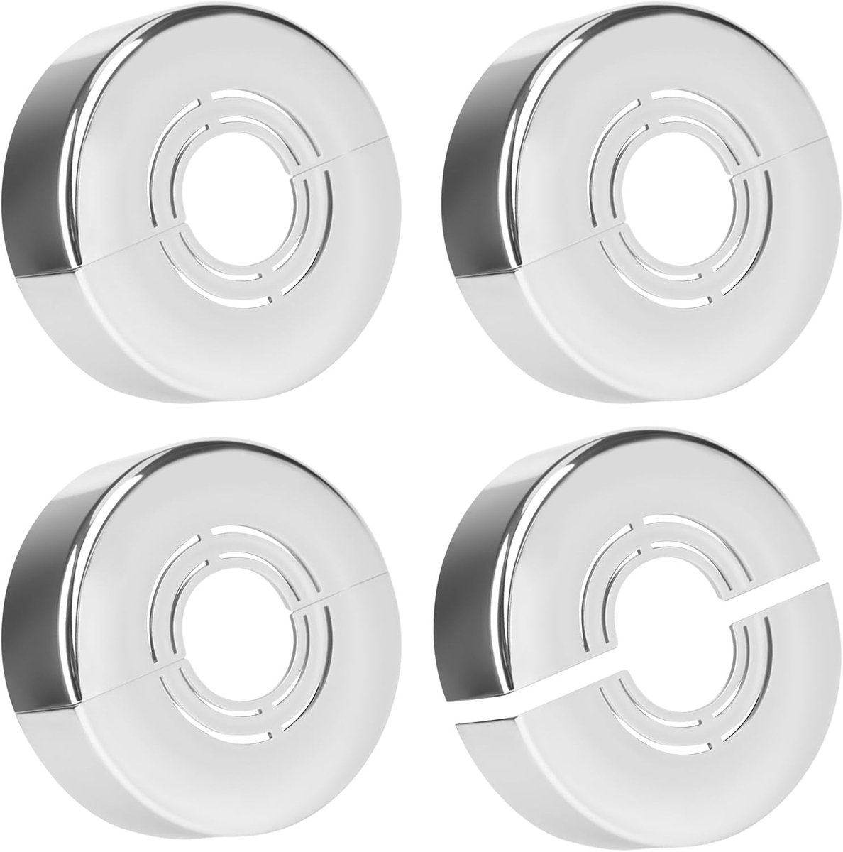 Set van 4 kraan rosettes 21 mm - roestvrij staal - duurzaam design - eenvoudige montage - ShopVlot