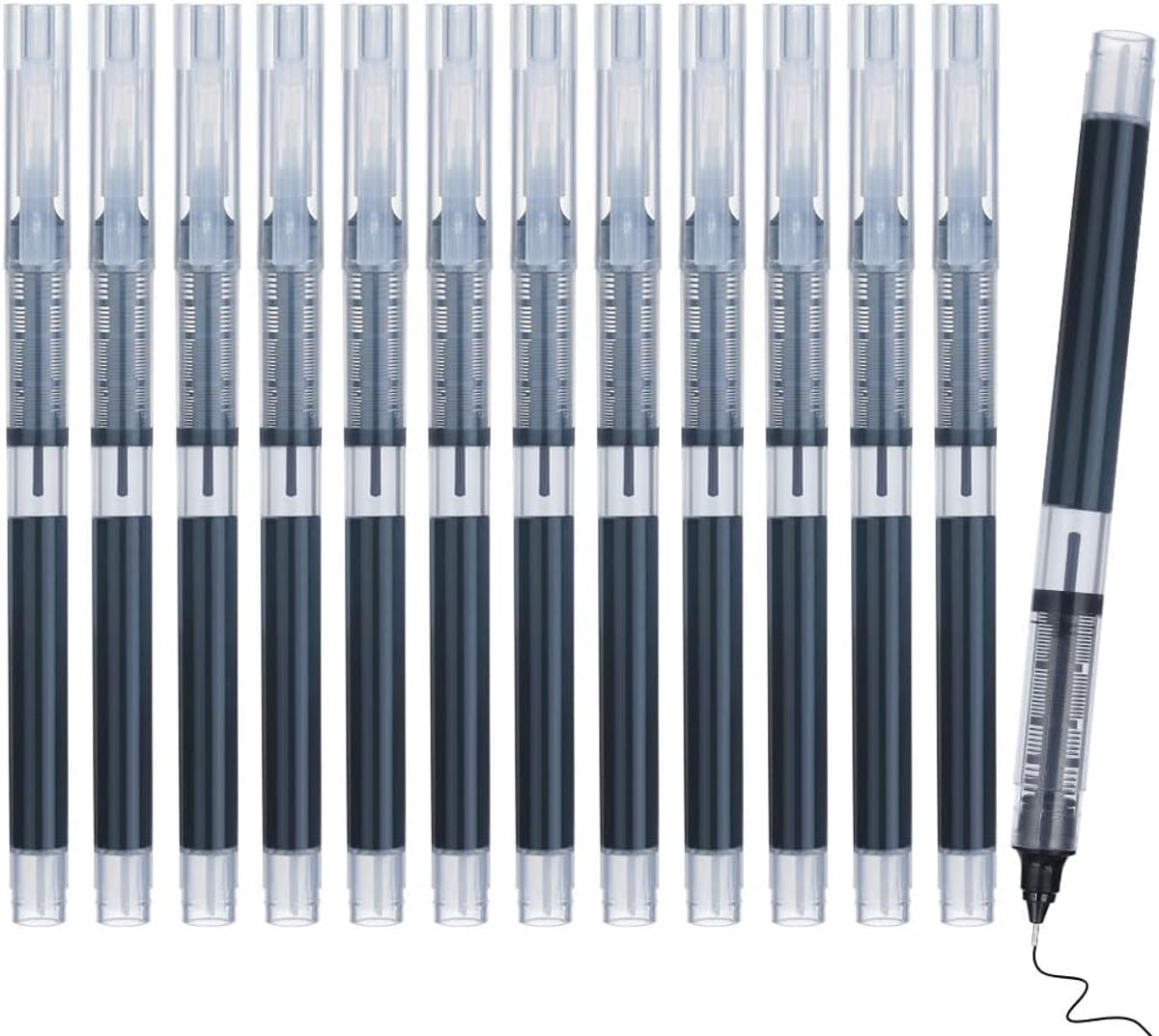 Gelpennen 12 stuks - 0.5mm - sneldrogende inkt - ideaal voor school en kantoor - ShopVlot