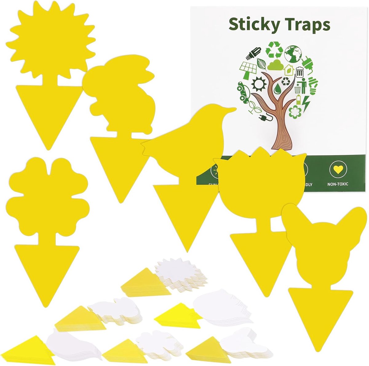 Vliegende insecten vangnet 60 stuks - Gele plakstrips - Veilig en geurloos - Ideaal voor binnen en buiten - ShopVlot