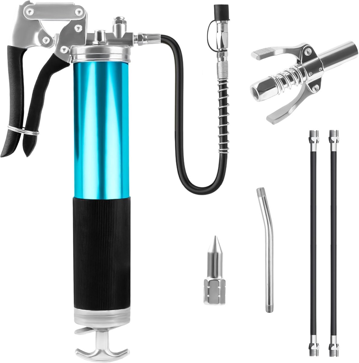 Grease spuitpistool 8000 PSI - met flexibele slang - voor 400g cartridges - eenvoudig in gebruik - ShopVlot