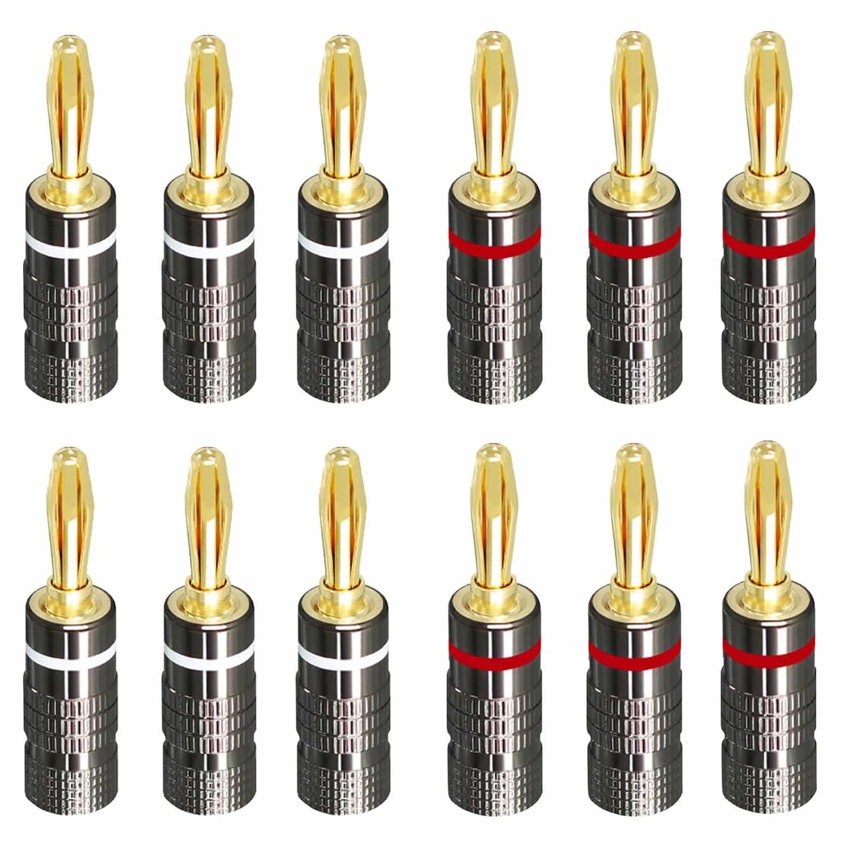 Banaanstekker 4 mm - 24k verguld - schroefbaar - voor luidsprekerkabels - ShopVlot