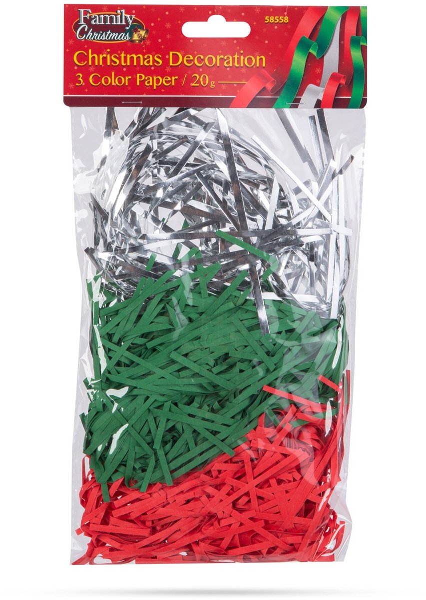 Kerstdecoratie - 3-kleurig papier - 20 g 1 Stuks [58558]