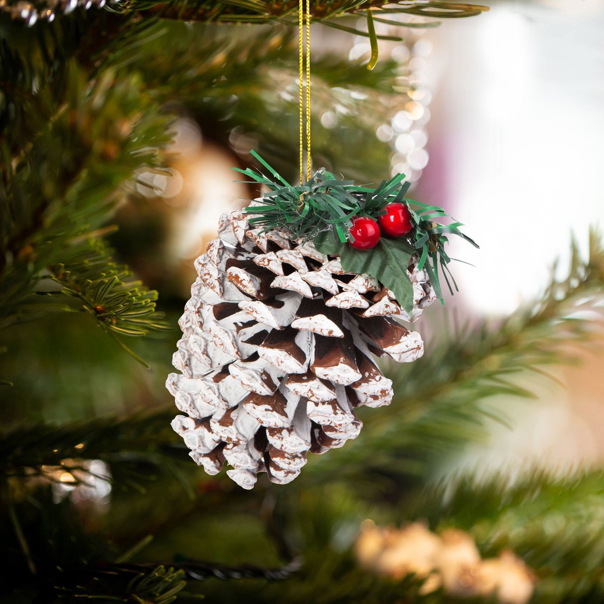 Kerstdecoratie - kegel - 12 cm - 2 stuks / verpakking 1 Stuks [58571]