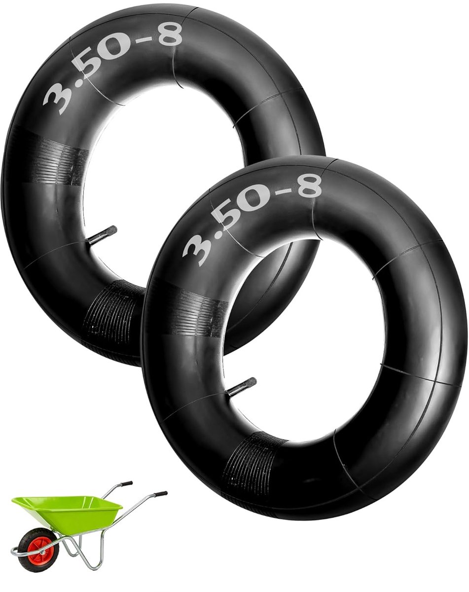 Slang 3.50-8 rechte klep - 2 stuks - duurzaam rubber - geschikt voor diverse voertuigen - ShopVlot