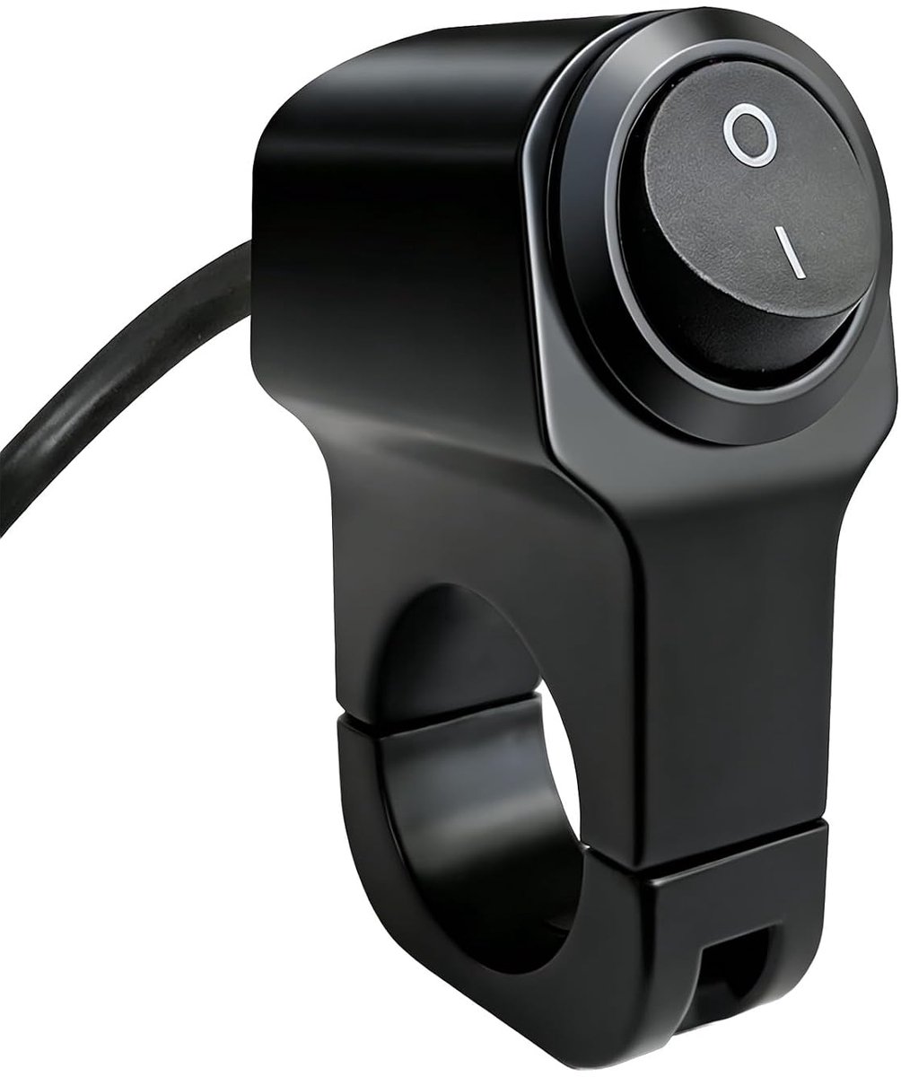 Motorfiets Handvat Schakelaar 22mm - Aluminium Legering Rocker Switch - Aan/Uit met Aansluitkabels - ShopVlot