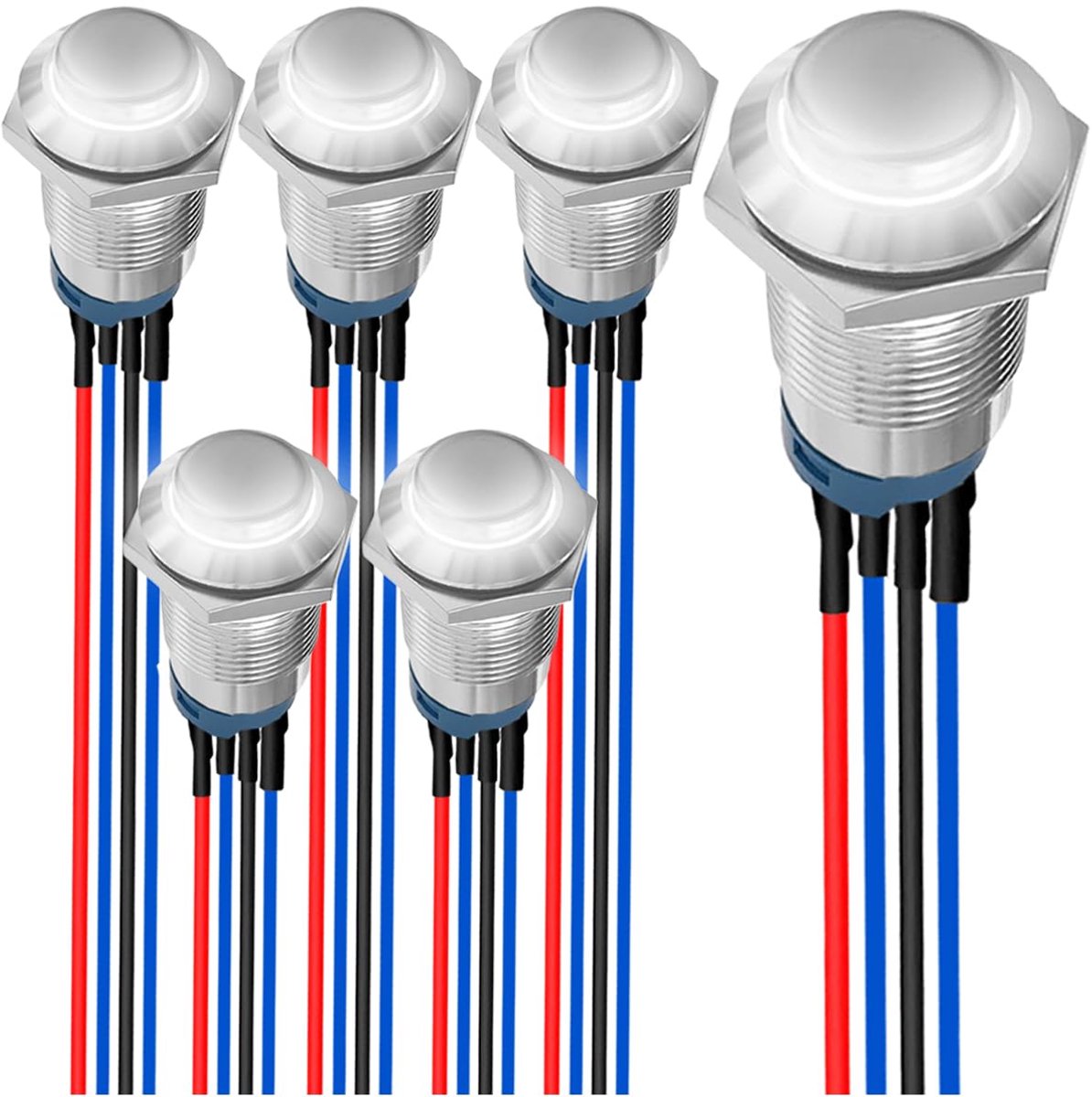 LED Drukknop 12mm - Ronde Metalen Schakelaar - IP65 Waterproof - Geschikt voor Auto en Boot - ShopVlot