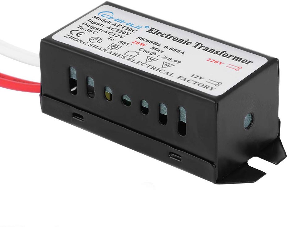 Elektronische halogeentransformer 220 V 12 V 20-50 W - Overloadbescherming - Temperatuurbeveiliging - Veilig gebruik - ShopVlot