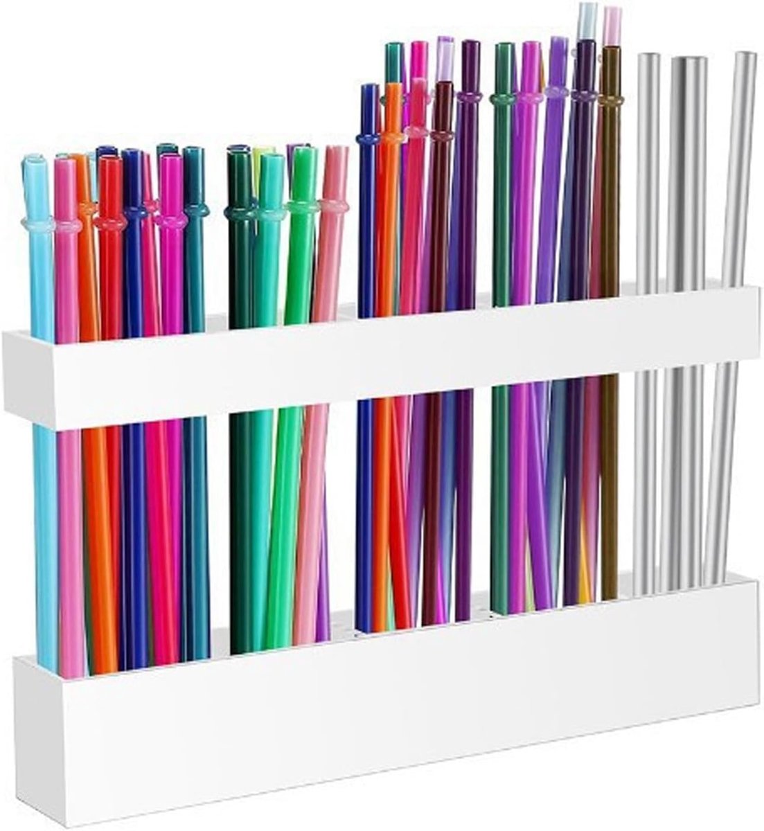 Rietjeshouder wandgemonteerd - dubbelzijdig plakband - flexibel pvc - ideaal voor keuken en badkamer - ShopVlot