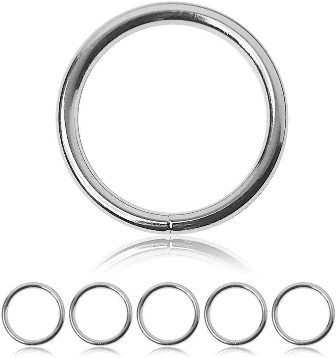 O-Ring 38 mm - Metaal - Glanzend zilver - Voor hondenriem en halsband - ShopVlot