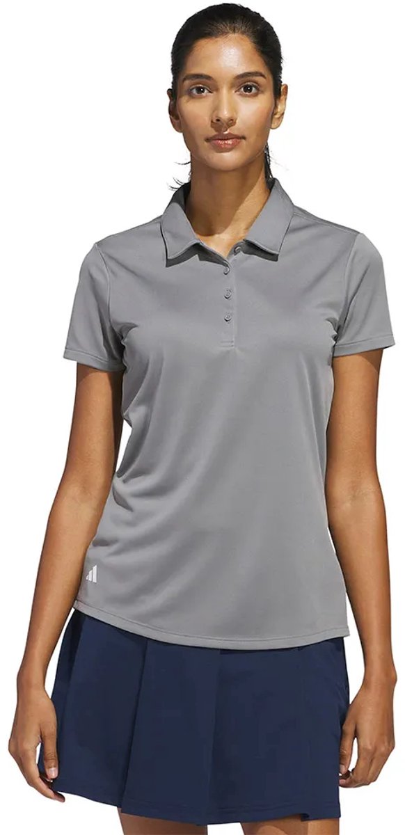 Adidas Solid Performance Korte Mouw Poloshirt Voor Dames Vrouw Grijs