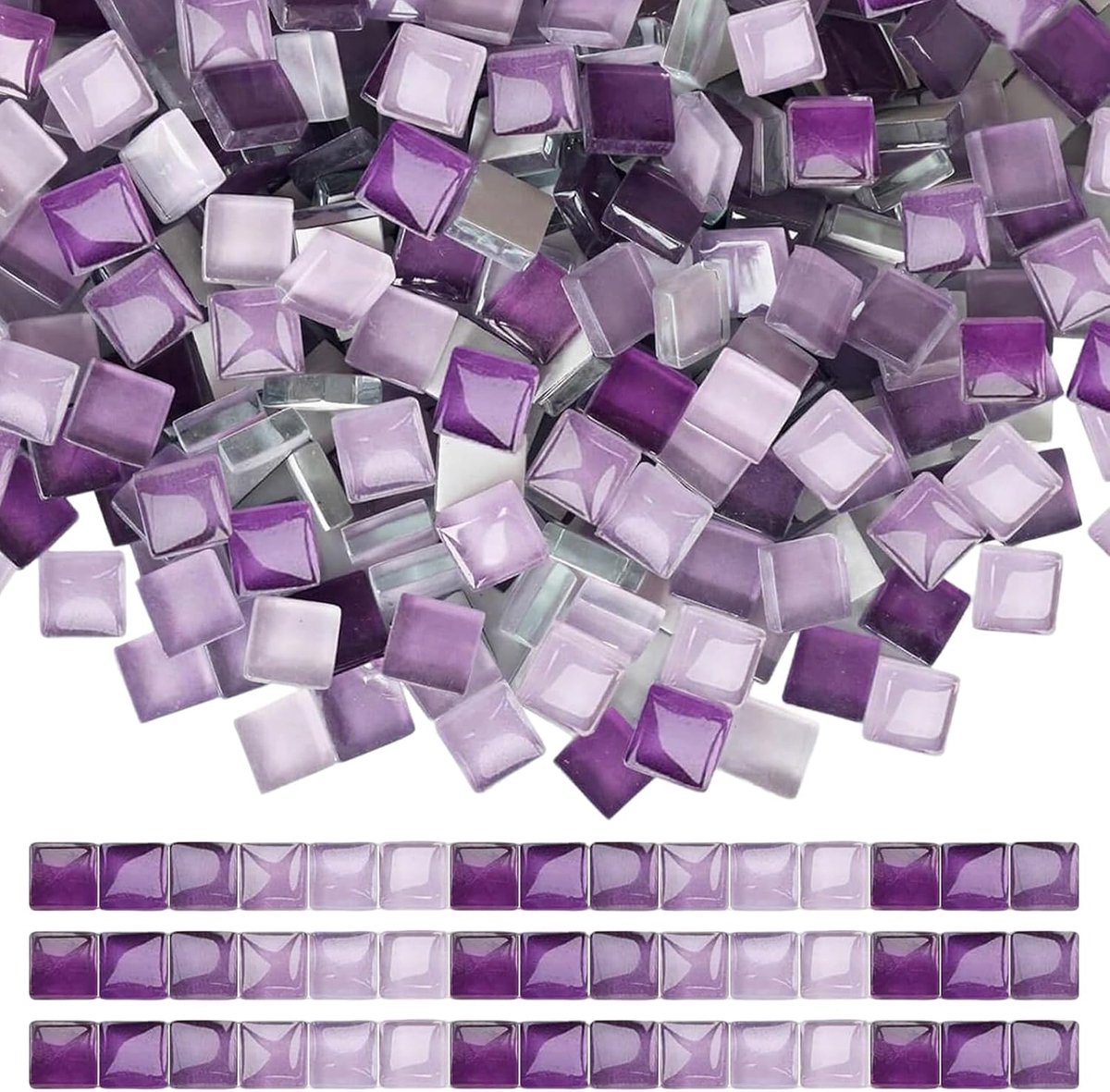 Mozaïektegels 1 kg - glas - paars - perfect voor creatieve projecten - SnelShoppen