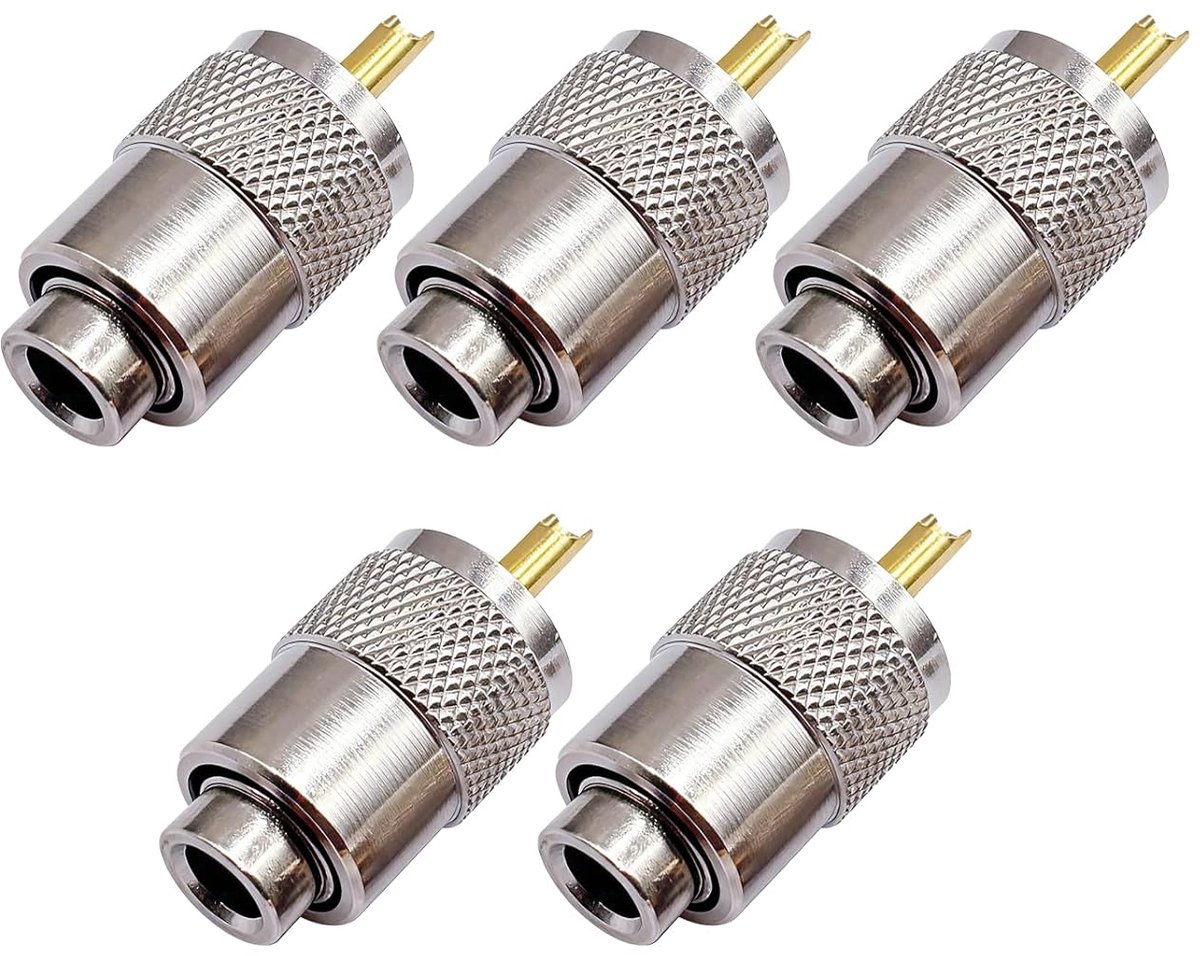 UHF Male Coaxiale Connectoren - PL259 Solder - 5 Stuks - Voor CB Radio Antennes - SnelShoppen