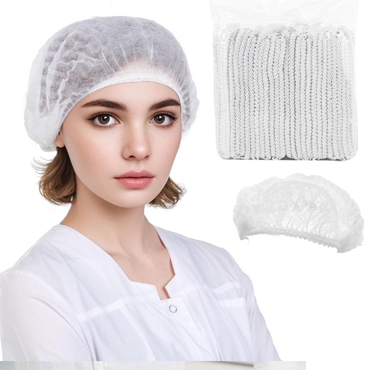 Wegwerp Haarnetten 100 Stuks - Non-Woven Hoofdkappen - Elastische Band - Voor Hygiënische Omgevingen - SnelShoppen
