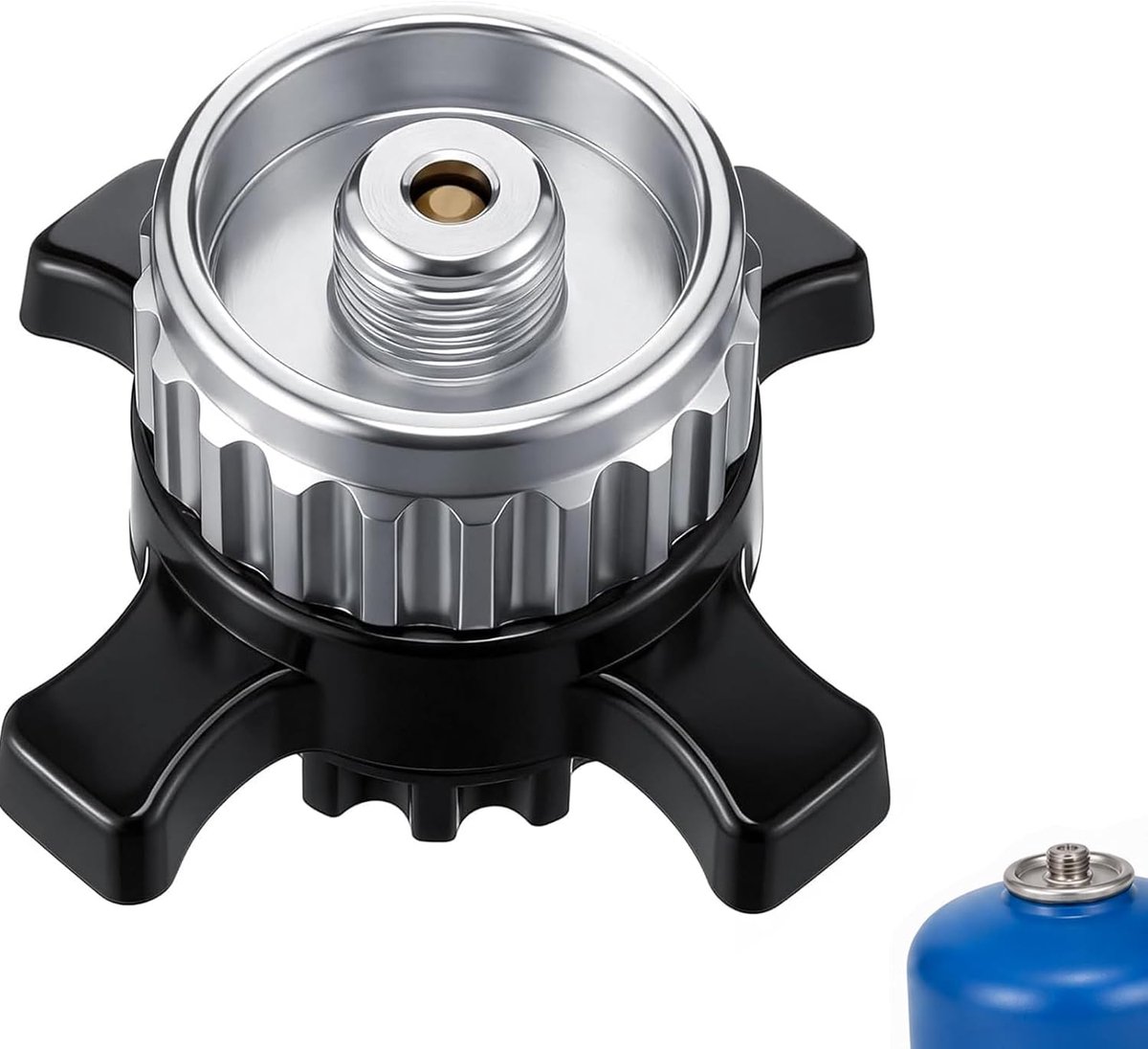 Gaspatroonadapter voor Campingaz CV Easy Clic - messing - waterdichte aansluiting - ideaal voor camping - SnelShoppen