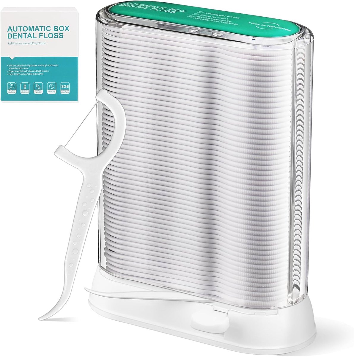 Tandfloss picks 100 stuks - automatische dispenser - veilig en soepel - ideaal voor tandreiniging - SnelShoppen
