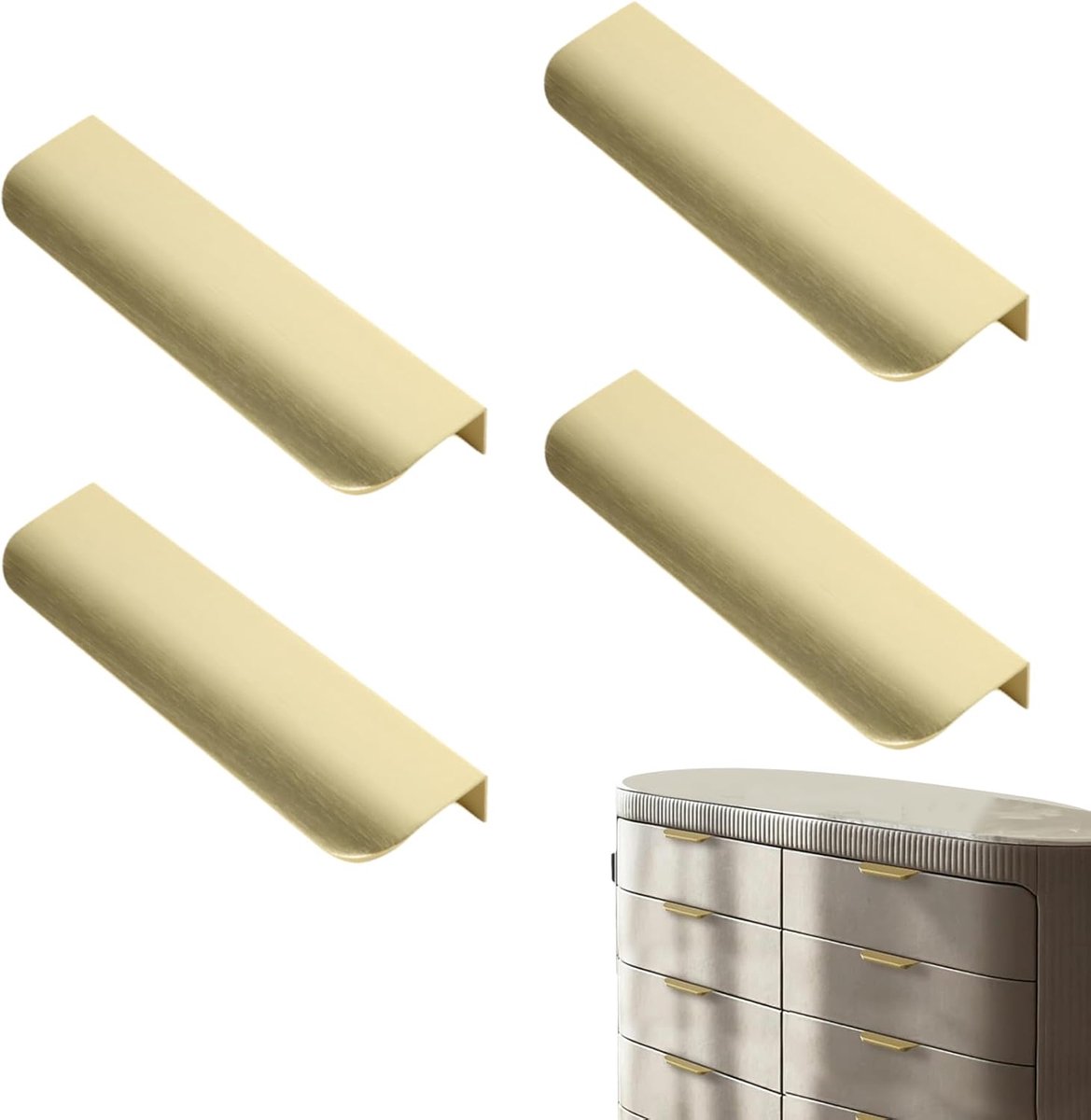 Deurhendels 80mm - geborsteld aluminium - modern design - perfect voor meubels - SnelShoppen