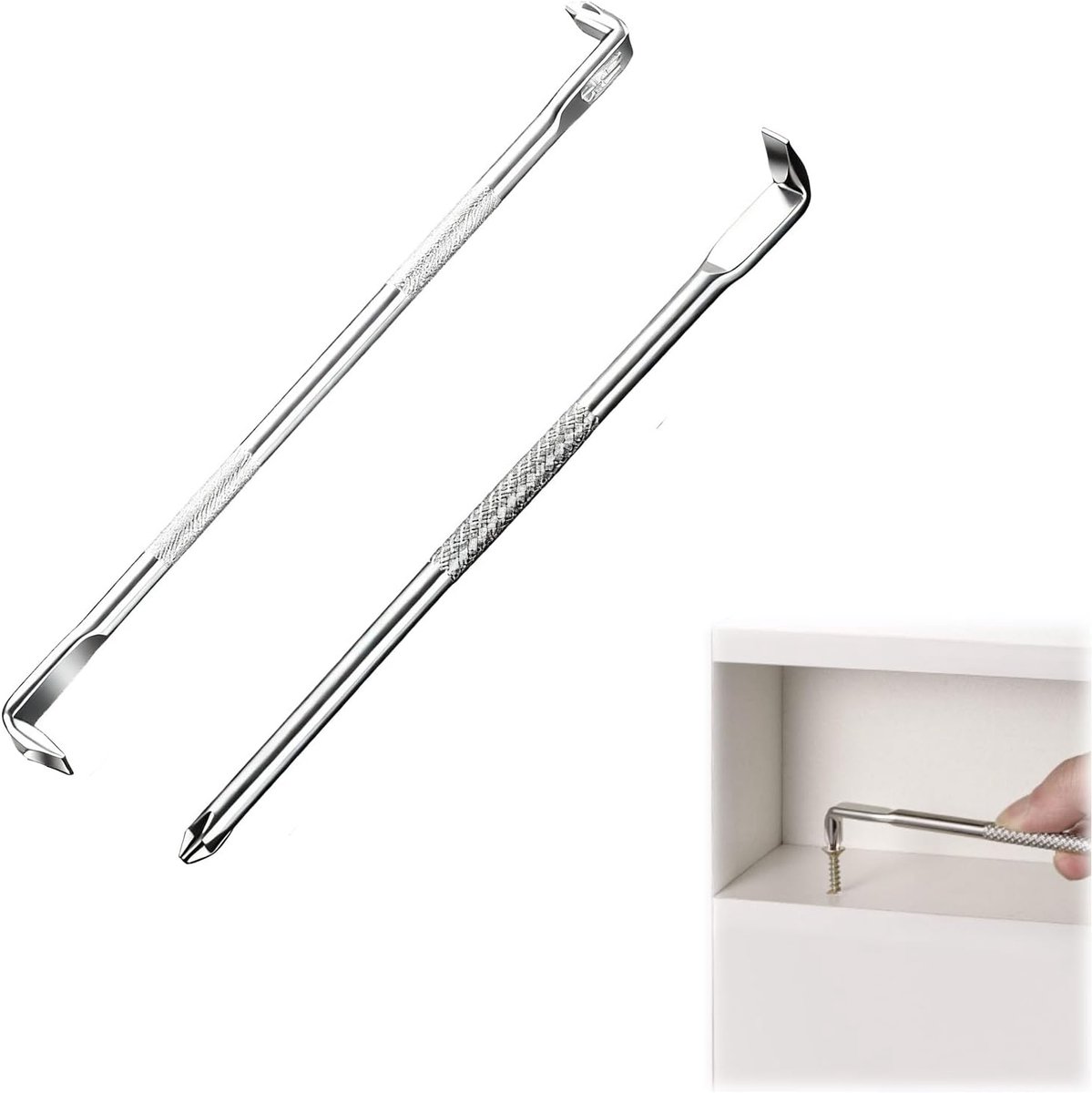 Hoekschroevendraaierset 2-delig - dubbele kop - 165 mm & 180 mm - Z-vorm met antisliphandgreep - ideaal voor meubels - SnelShoppen