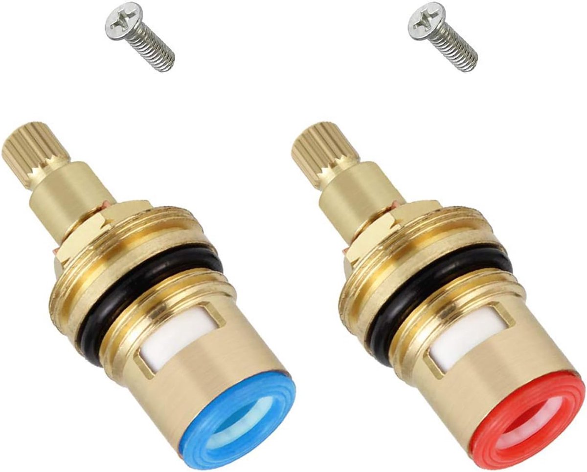 Kraan kleppen vervanging 1/2" - messing keramisch - 2 stuks - geen lekkage meer - SnelShoppen