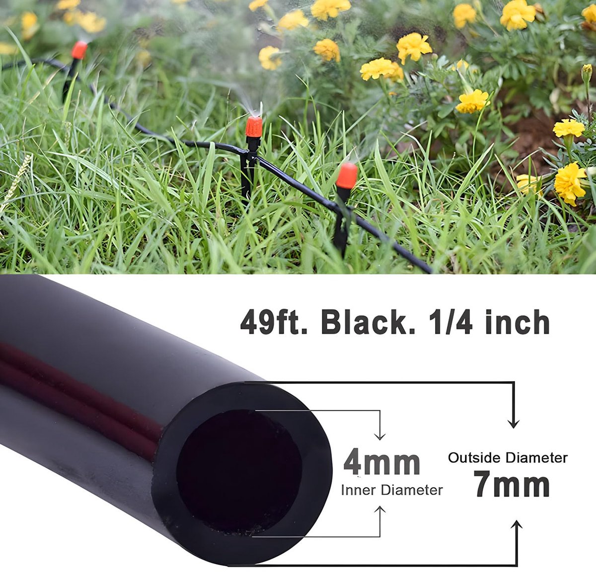 Irrigatieslang 15M - zware PVC - flexibele druppelirrigatieslang - ideaal voor tuinbewatering - SnelShoppen