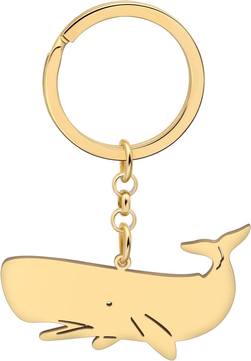 Leuke Potvis Sleutelhanger 18K Vergulde Sleutelhanger Oceaan Dieren Sieraden Voor Vrouwen Auto Rugzak Geschenken