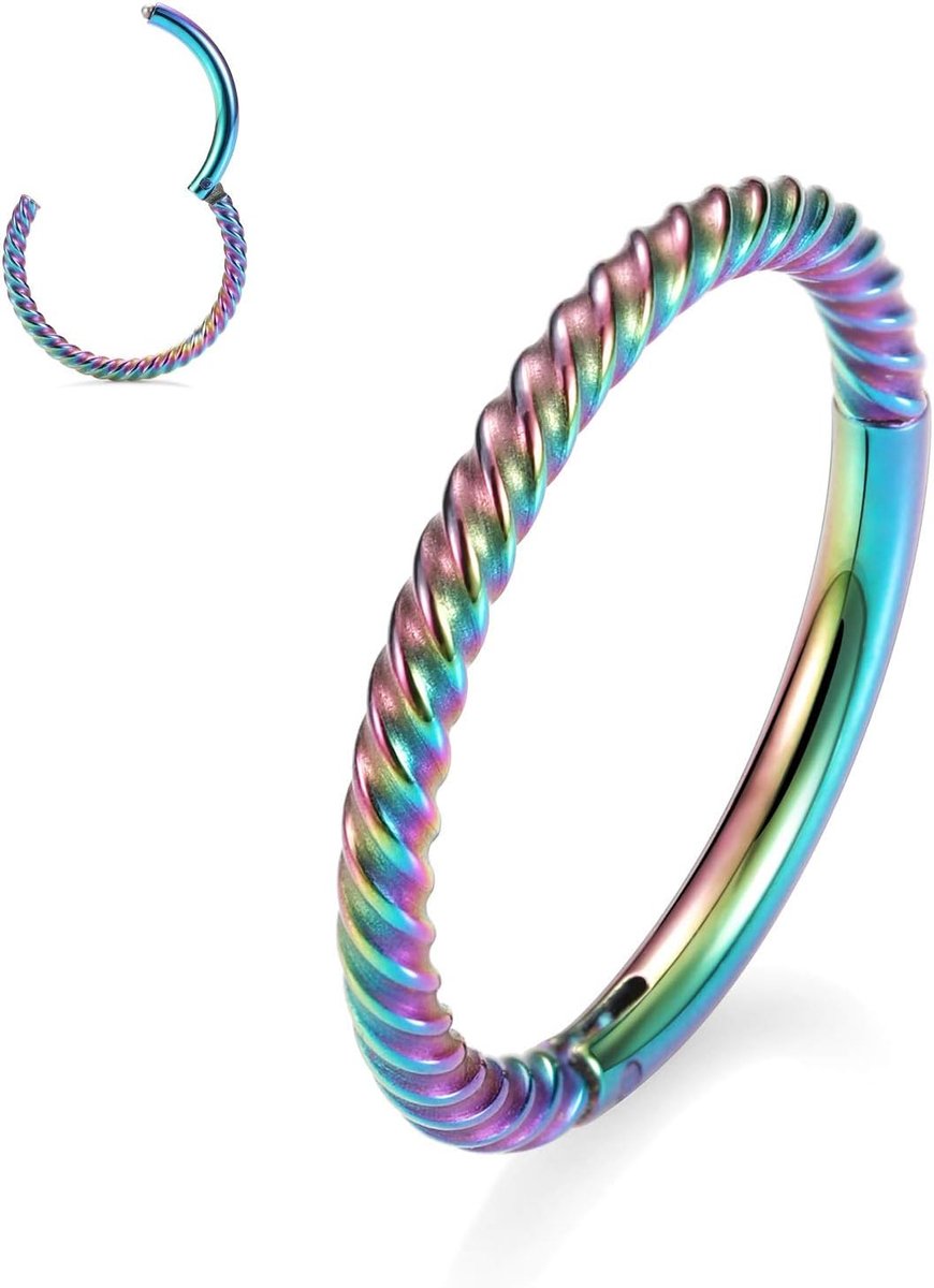 316L chirurgisch stalen scharnier, neusringen, hoepel, 18G, 16G, naadloze piercingringen voor neusscherm kraakbeen, helix, tragus, conch, rook, daith lobe, diameter 6 mm tot 12 mm,
