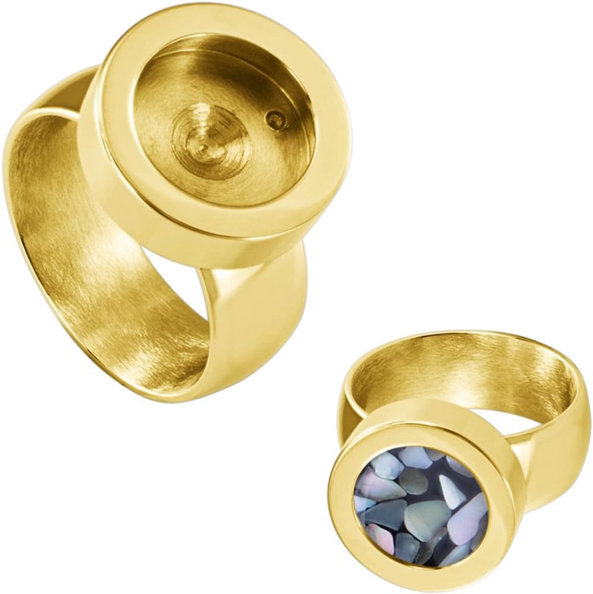 Dames Ring van RVS Zilver voor Mini Coins