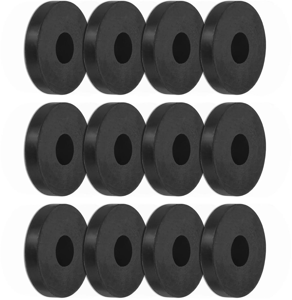 12 stuks rubberen isolerende sluitringen, 1,2 inch OD 0,4 inch ID 0,2 inch dikke kussens anti-vibratie mechanische rubberen sluitringen voor huis en auto accessoires [zwart]