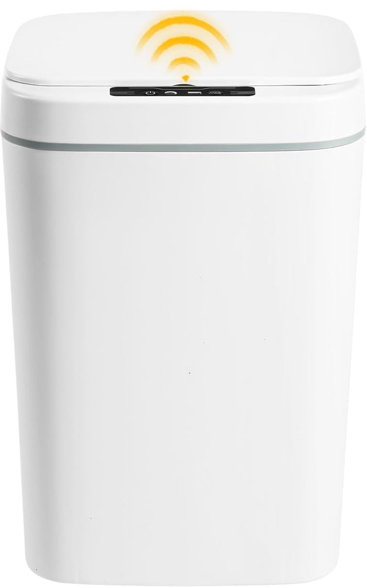Automatische prullenbak 16L - met deksel - touch-free - ideaal voor keuken en badkamer - SnelShoppen
