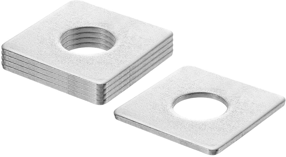 Vierkante sluitringen, M20 x 50 x 50 x 3 mm, 304 roestvrij staal, afdichtringen, zilverwit, vierkante schijven, platte sluitringen voor schroeven, moeren, schroefdraadstang