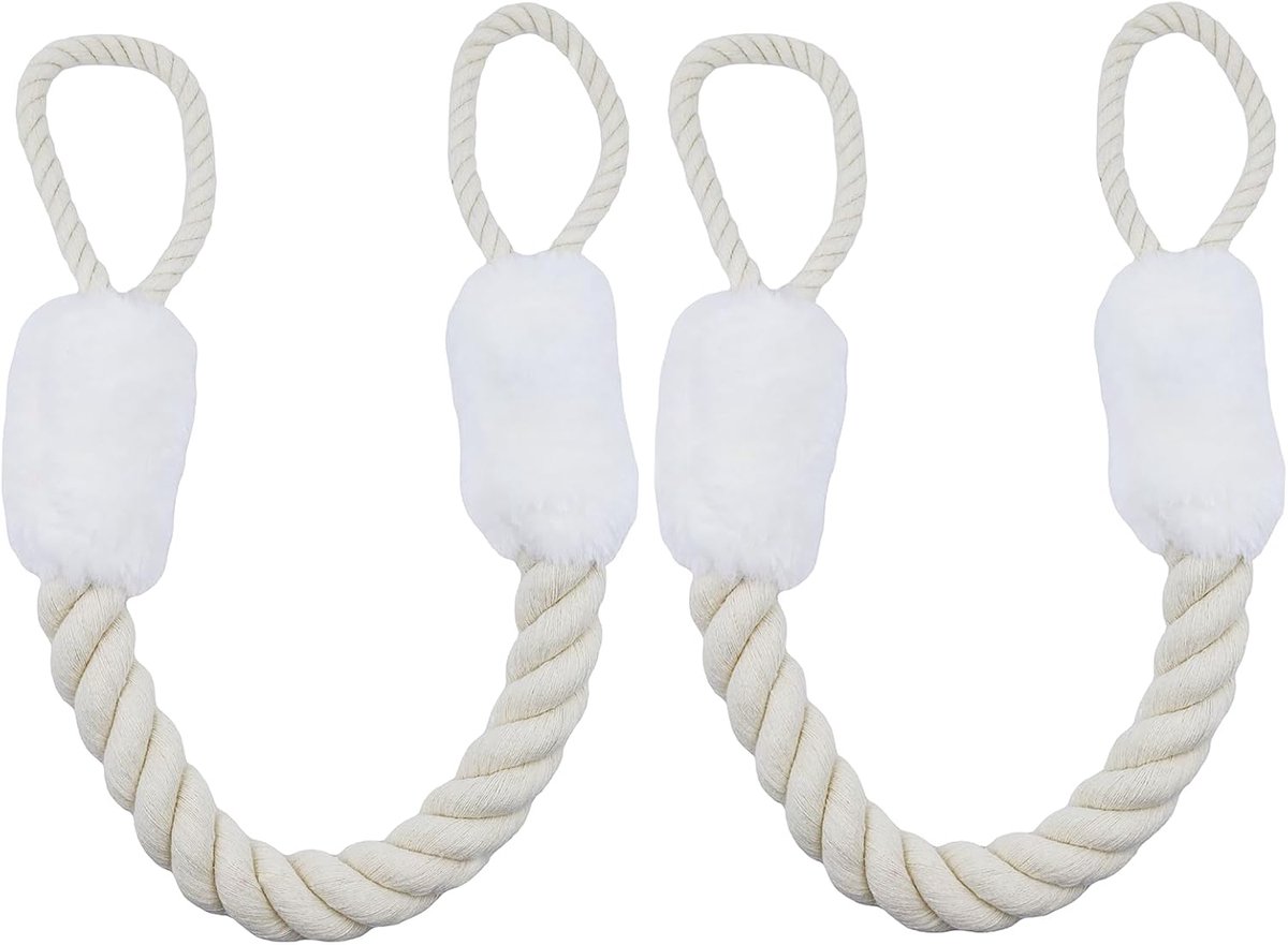 2 Stuks Katoenen Deurkoord, Deurstopper-Jack met Klembescherming voor Deurklinken en Touw voor Deuren, Huisdieren