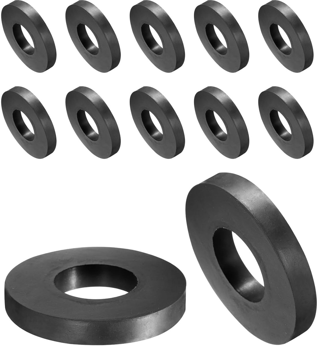 12 stuks afstandhouders van rubber, 70 mm buitendiameter, 33 mm binnendiameter, 10 mm hoog, rond, anti-vibratie, dikke rubberen ringen