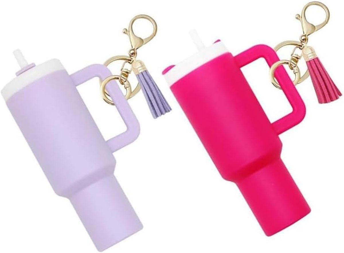 Stanley Ice Cup Lippenbalsem Houder Sleutelhanger met Kwastje Hanger Duurzaam Hars Materiaal Perfect voor Outdoor Reizen en Dagelijks Gebruik