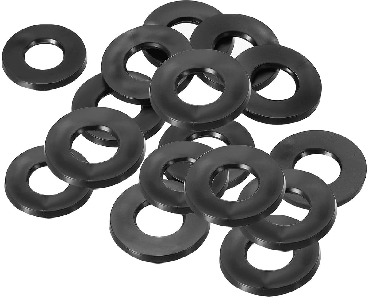Platte rubberen afdichting M12, 16 stuks, binnendiameter 12 mm, buitendiameter 24 mm, dikte 3 mm, afdichting voor kraan, waterslang, bevestigingsbout, zwart
