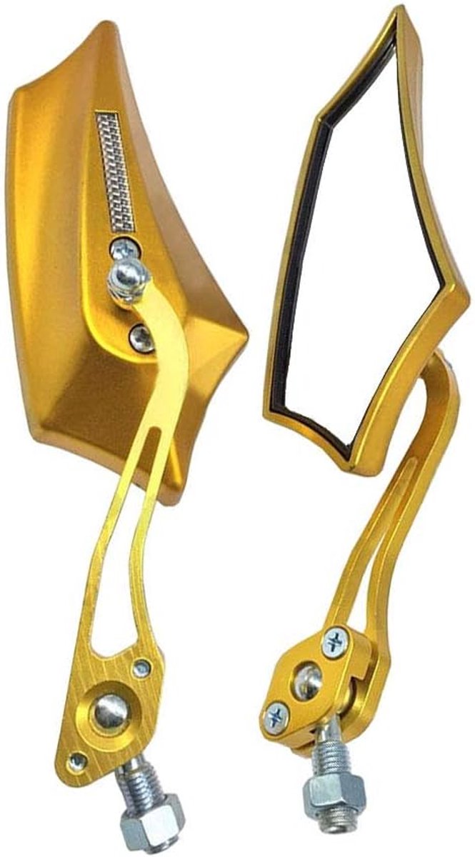 2 Stuks Motorfietsspiegels Gele Universele Motorfiets Achteruitkijkspiegel Stuurspiegels Motorfiets Spiegel Zijspiegel Motorspiegel Achteraanzicht Spiegel 8mm/10mm