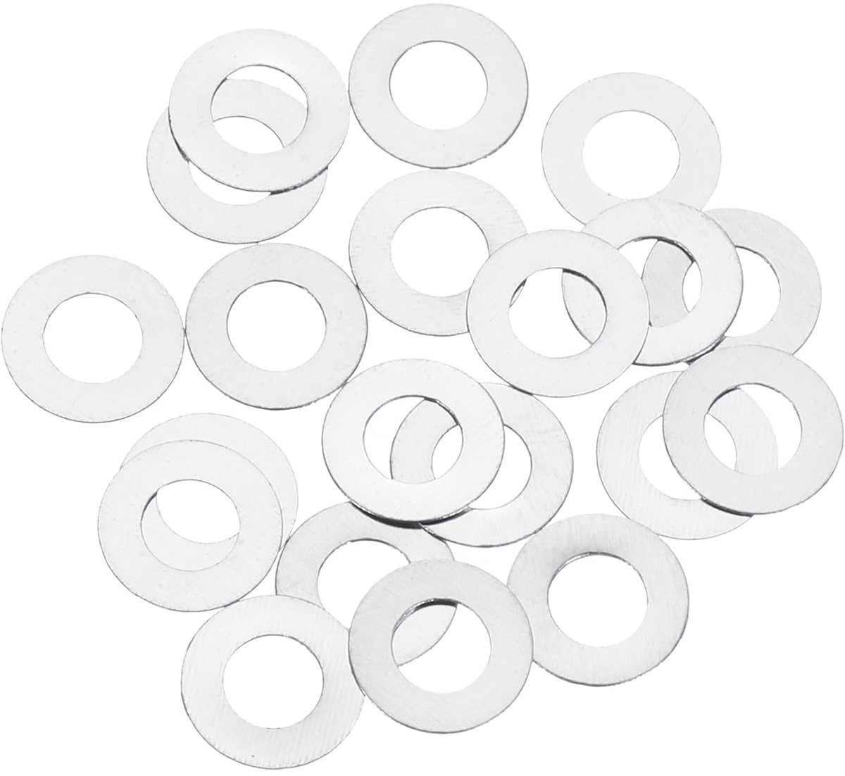 20 stuks M6 sluitringen, 6 x 12 x 0,1 mm, 304 roestvrij staal, platte sluitringen voor schroeven, bouten, auto's, industriële machines