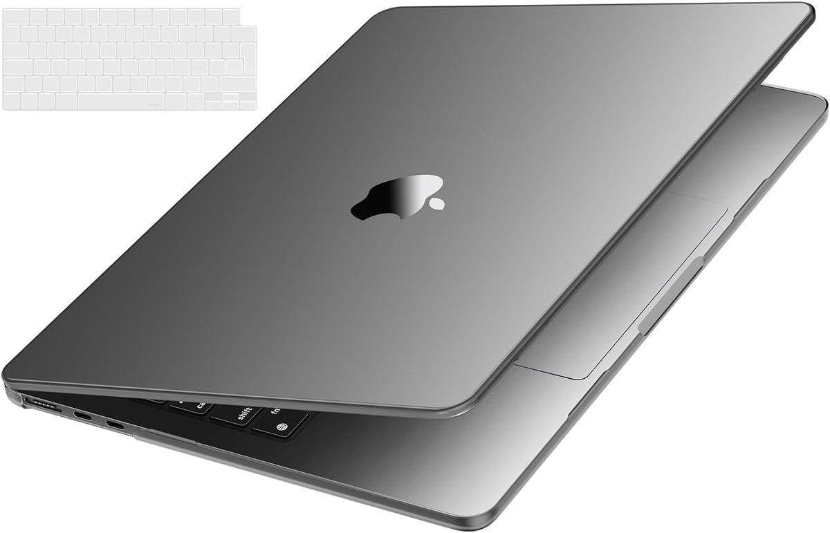 Compatibel met MacBook Air 15 inch hoes M5 M4 M3 M2 2026 2025-2023 A3448 A3241 A3114 A2941, ultradunne natuurlijke originele kleur beschermende plastic harde schaal en toetsenbordhoes, grijs en
