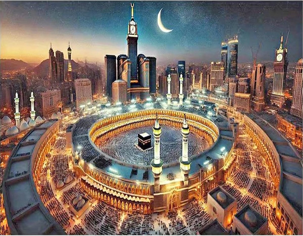 50 x 40 cm Diamond Painting volwassenen grote moskee van Mecca, diamant schilderij foto's islam moslim Kaaba, mozaïek borduurwerk kruissteek kunst cadeau, wanddecoratie voor slaapkamer