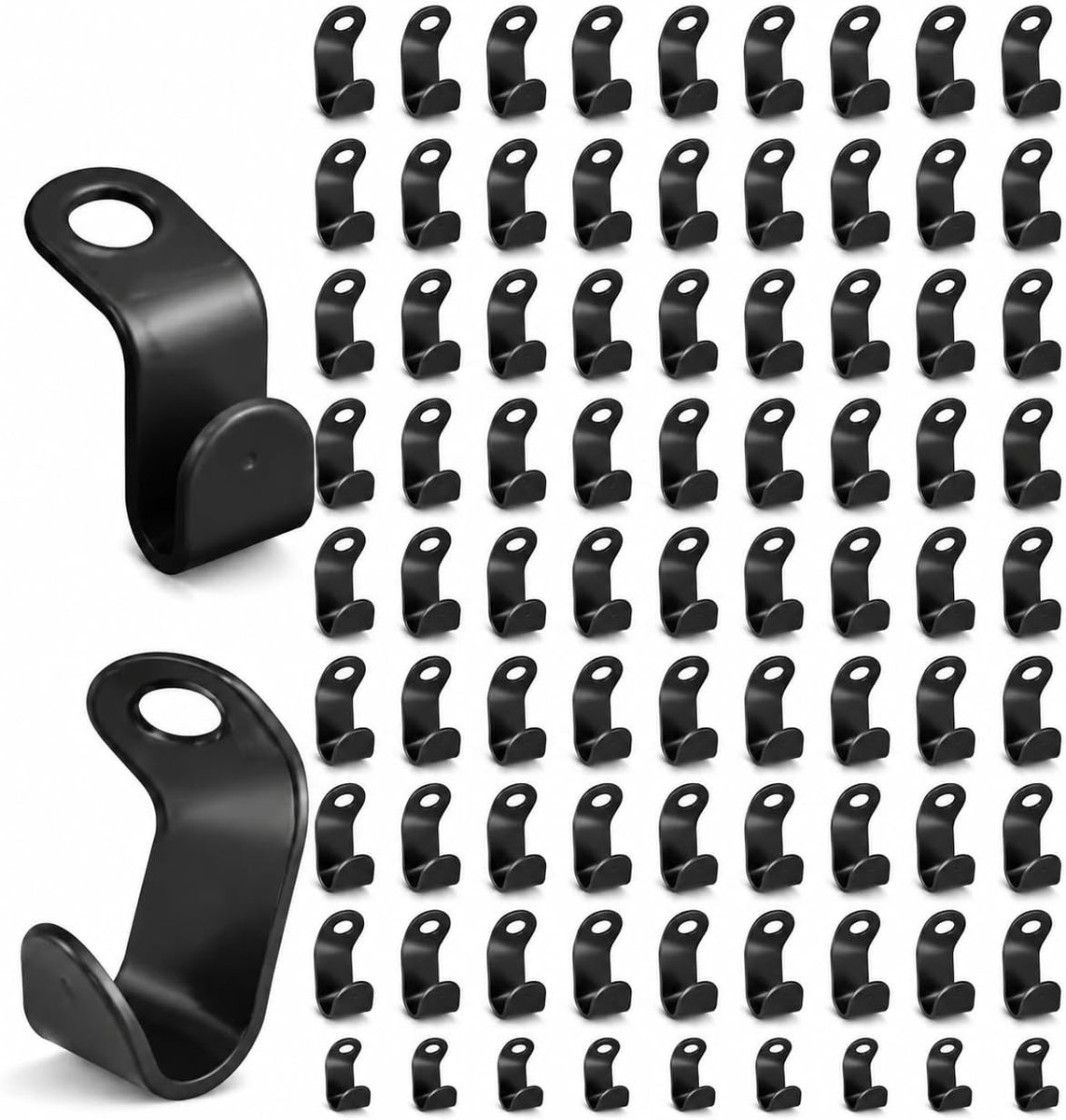 70 ruimtebesparende opberghaken voor kleerhangers, watervalconnectoren voor kledingkast, organizer voor kleerhangers, klemmen en kleerhangers, ruimtebesparend (zwart)