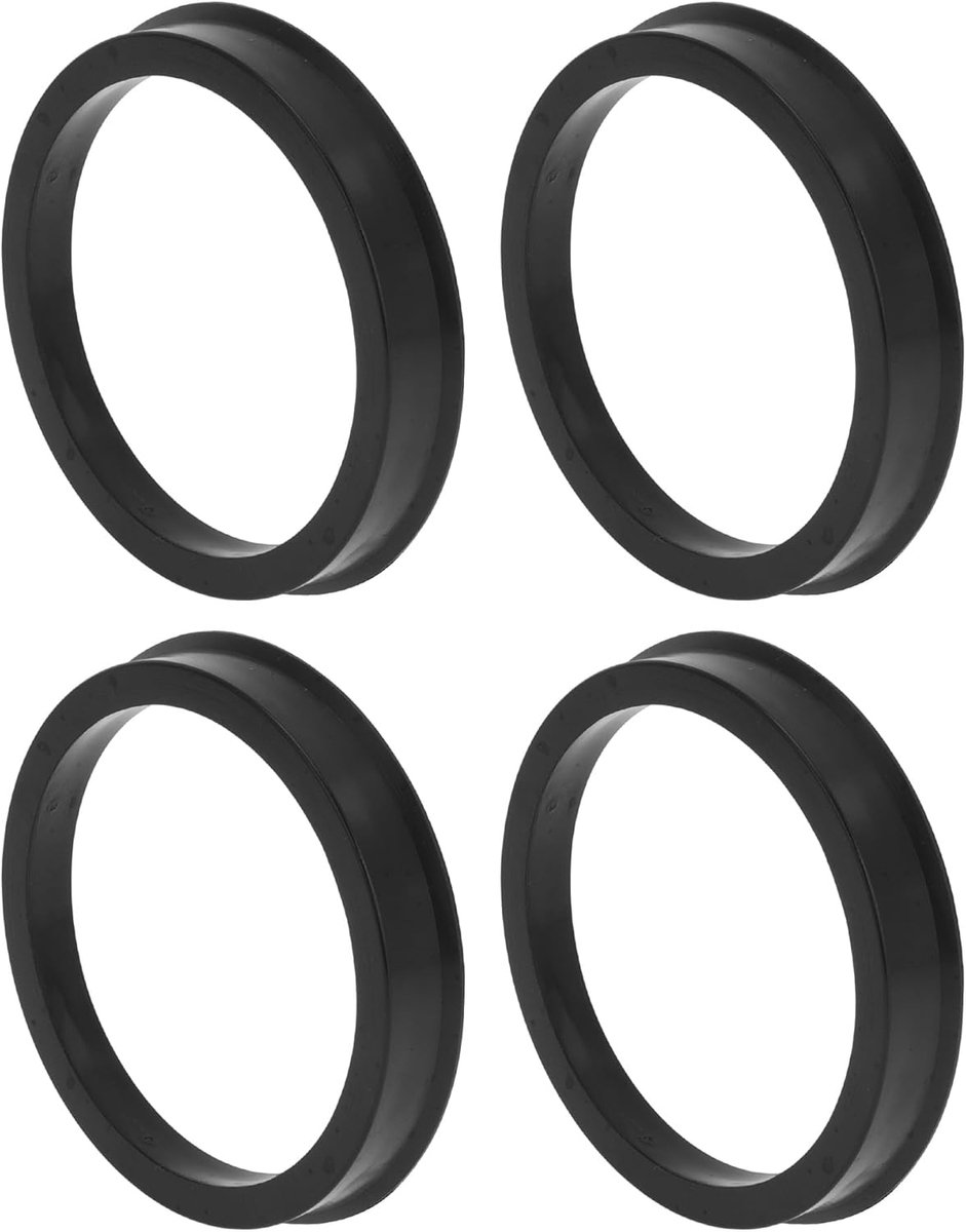 Car Wheel Hub Centric Rings Duurzaam OD 64.1mm naar ID 54.1mm Wheels Center Shaft Schokabsorberende Hubringen Polycarbonaat Zwart 4 Stuks