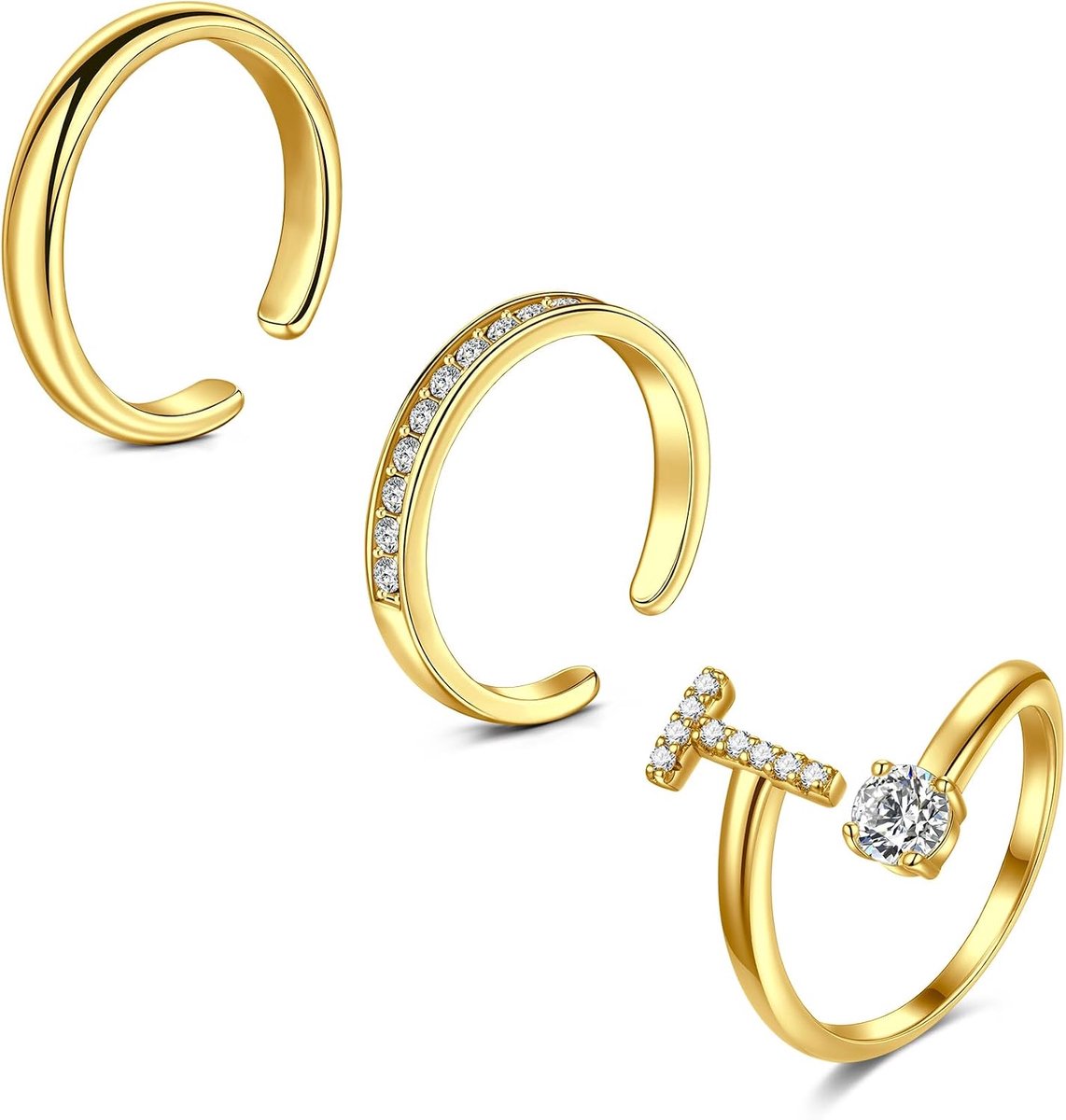 Teenringen voor vrouwen en meisjes, verstelbare open teenringen, zilvergoud, staart, ring, vingerringen, knokkelring