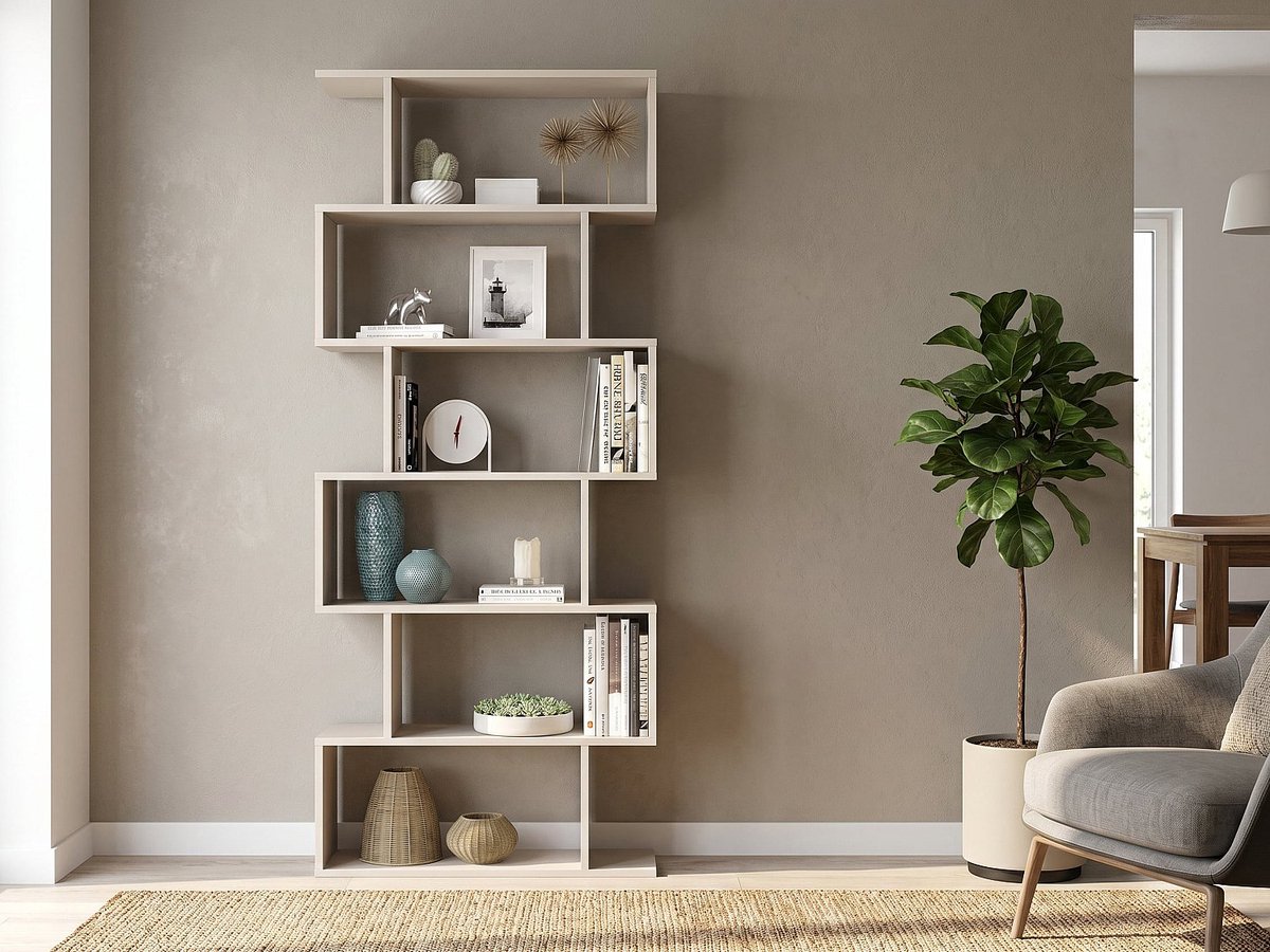 Vente-unique Open kast met 6 nissen - Beige TOMINI