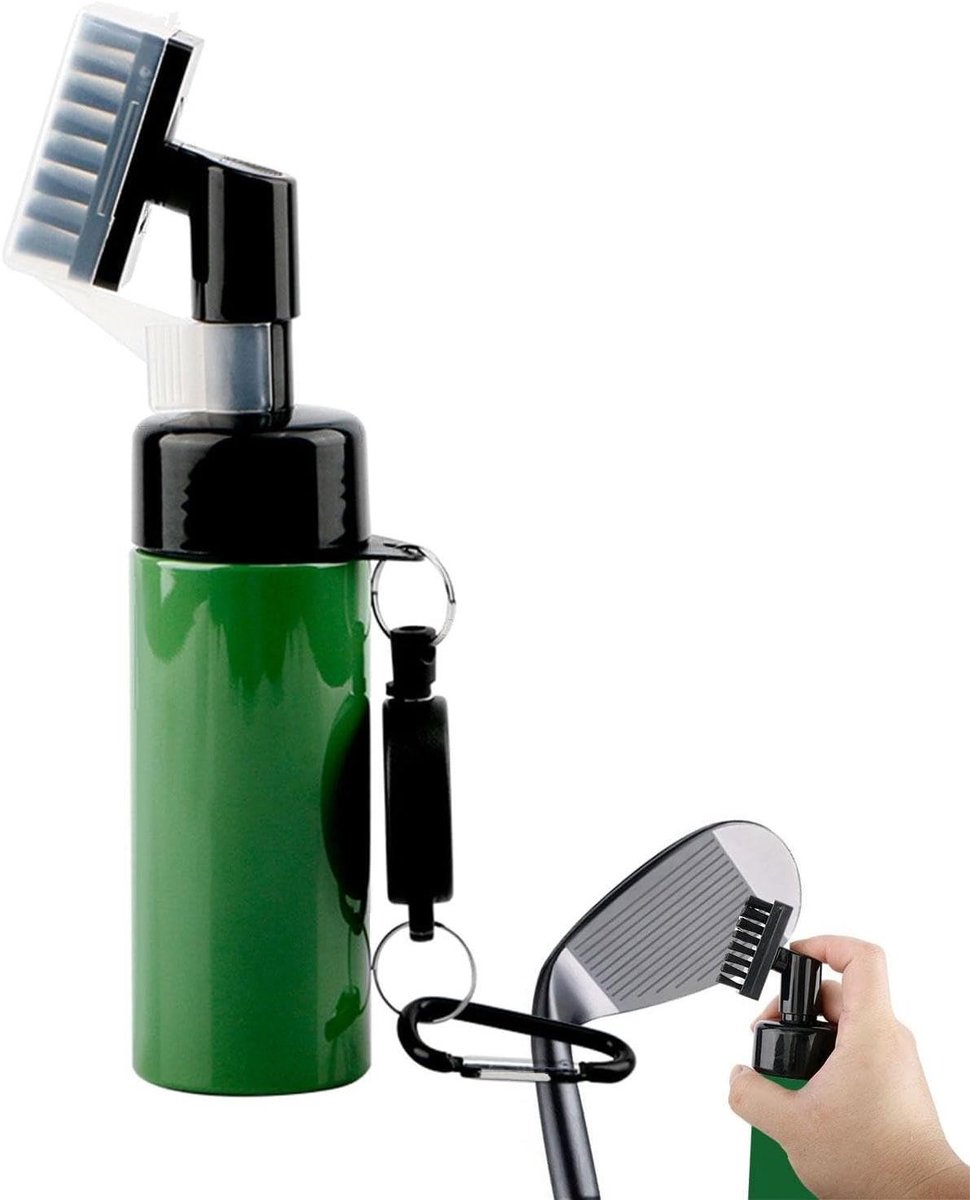 Golf Club Reinigingsborstel - Club Borstel - Golf Clubs Schoonmaken - Ingebouwde Waterspray - 9.1 cm breed - groen