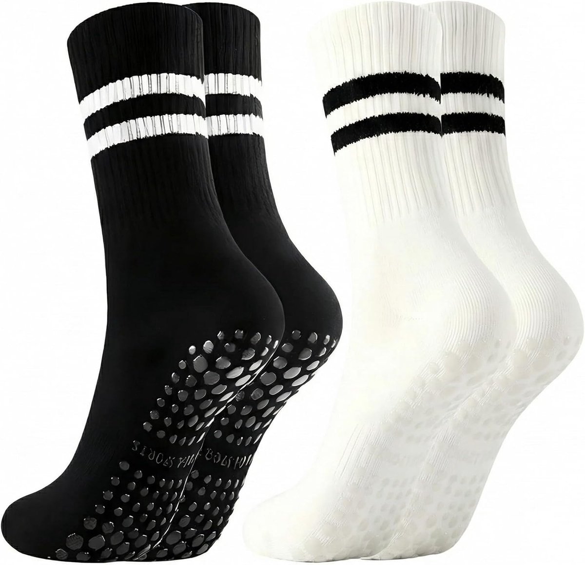 Sokken, yoga, dames, middelhoog, antislip, van katoen, 39-42 sportsokken voor bar, dans, fitnessstudio, trampoline