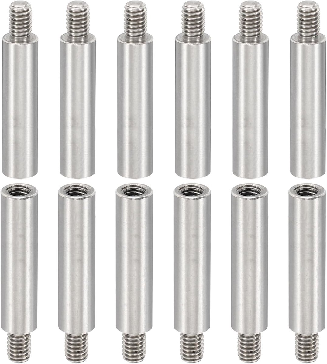 12 stks M4 afstandhouders, M4 25+6 mm afstandhouders afstandhouders aluminium schroefdraad afstandhouders kit 4 mm ID 6 mm OD metrische mannelijke vrouwelijke draad adapters voor printplaat