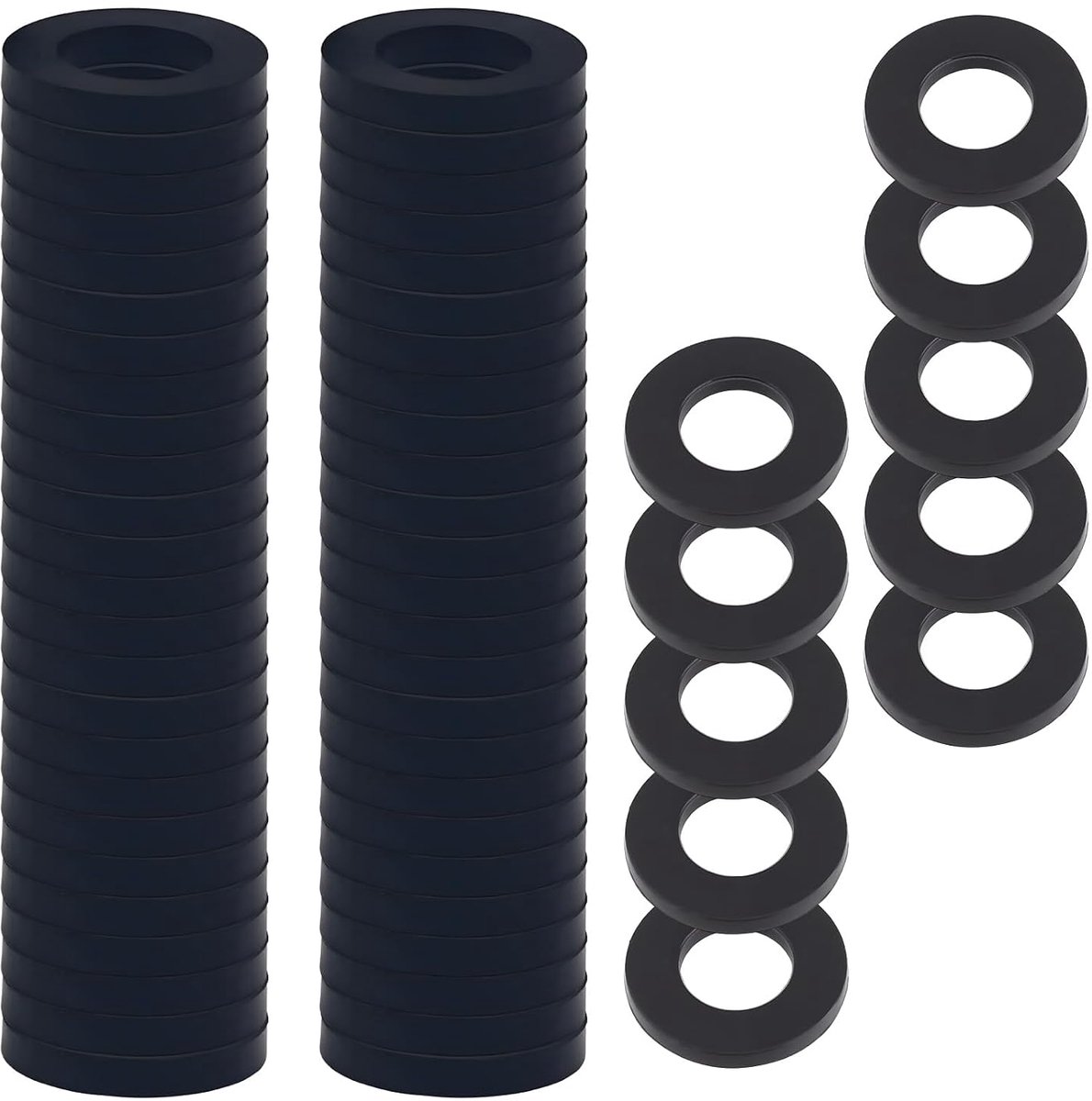 M8 nylon afstandschijven, sluitringen, carrosserieschijven, plat, afstandshulzen, bijsluitringen, industriële afstandschijven, afdichting voor schroeven (M8 × 16 mm, 60 stuks)