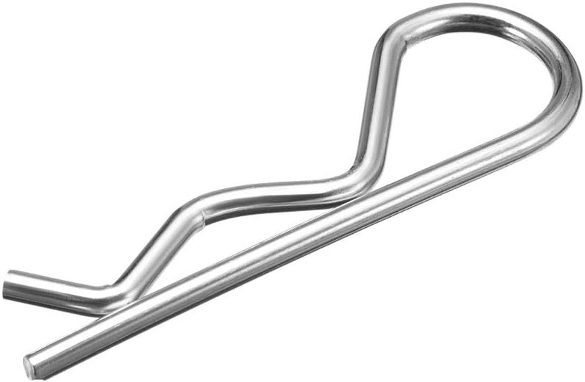 Sourcing map 50 stuks koolstofstaal R-vorm veerstekker clip-bevestigingselementen 1,2 mm x 21 mm 3.5mm x 75mm (20Pcs)