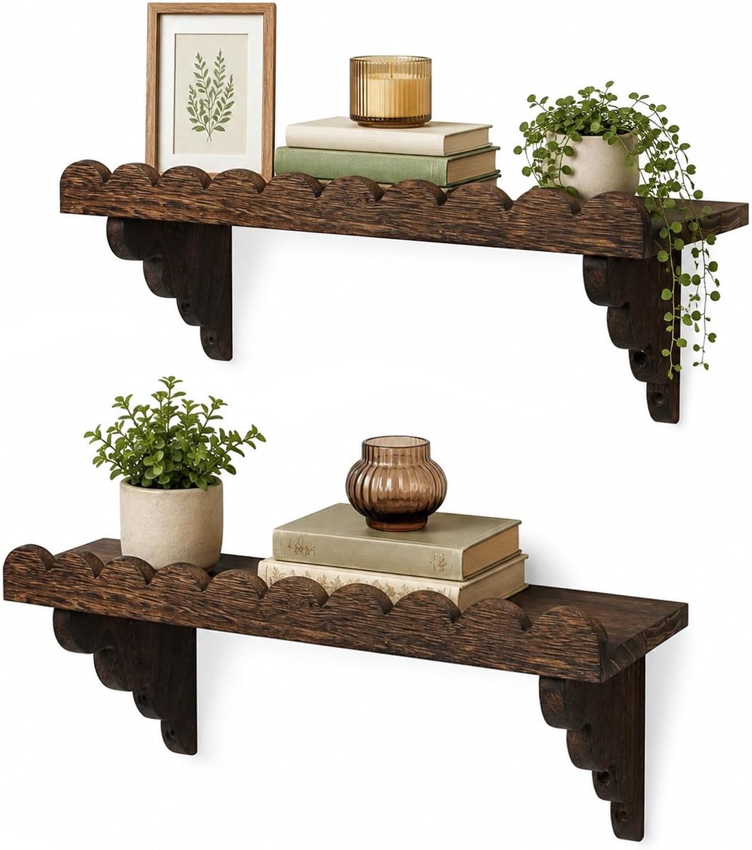 Zwevende planken voor muur, 43 cm wandplank rustieke planken voor woonkamer, keuken, badkamer en ingang