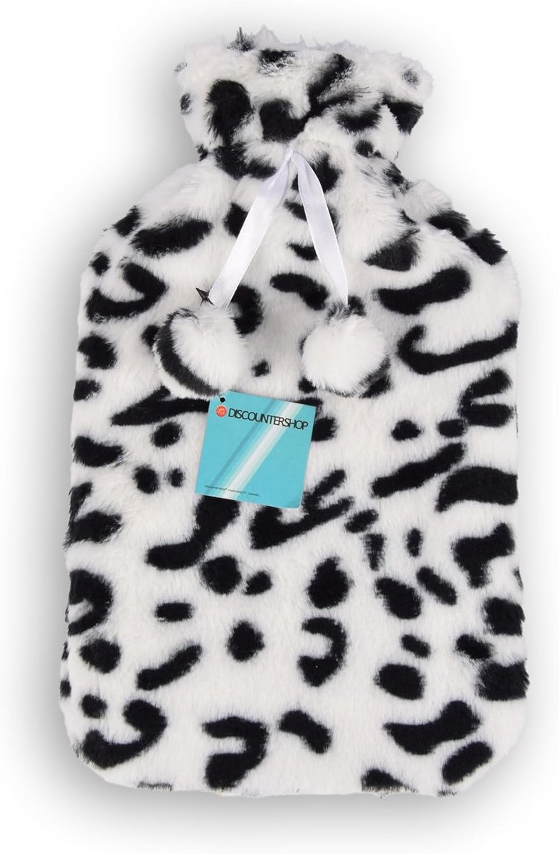 Warmwaterkruik 1,75L - 55% natuurlijk rubber - stijlvol zwart-wit - voor comfortabele warmte - SnelShoppen