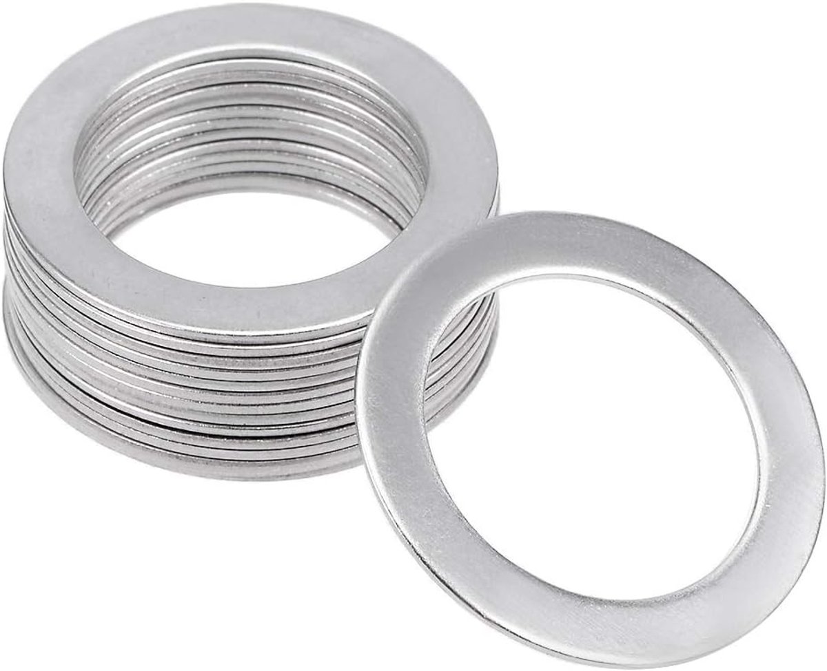 Sourcing map 15 stuks 18 mm x 26 mm x 0,8 mm 304 roestvrij stalen sluitring voor schroefbouten